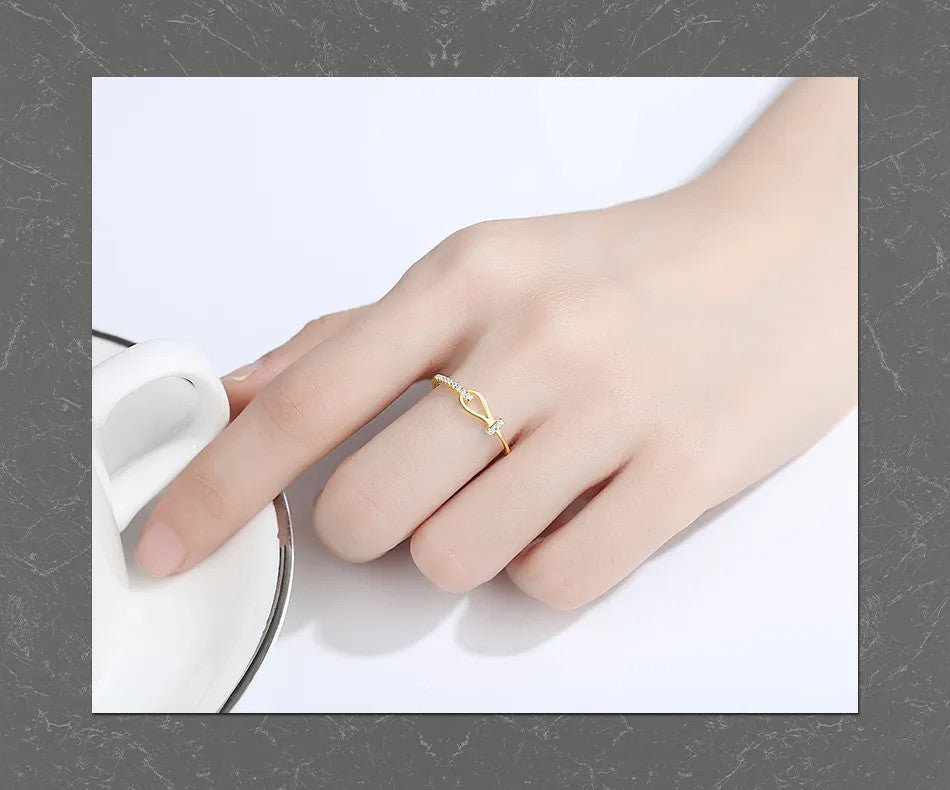 Inel Argint 925 Eternity placat cu Aur 0.8g