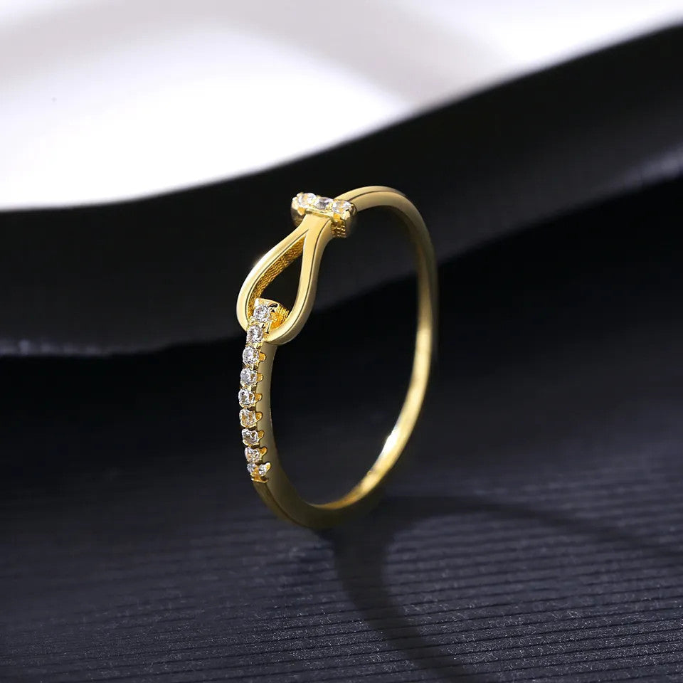 Inel Argint 925 Eternity placat cu Aur 0.8g