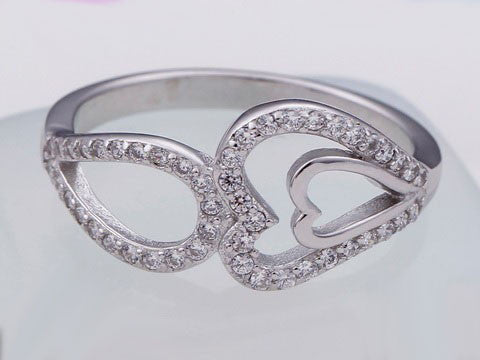 Inel ARGINT HEART in HEART 925 CZ 2g
