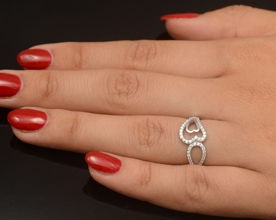 Inel ARGINT HEART in HEART 925 CZ 2g