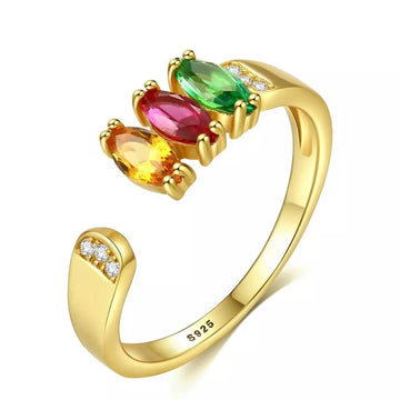 Inel Argint 925 reglabil finut -Multicolor placat cu aur 1.96g