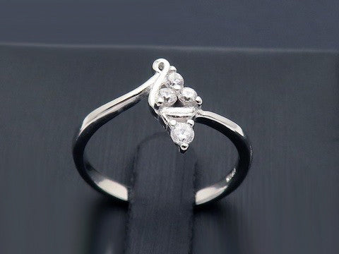 Inel ARGINT Rodiat Flower 925 CZ 2g