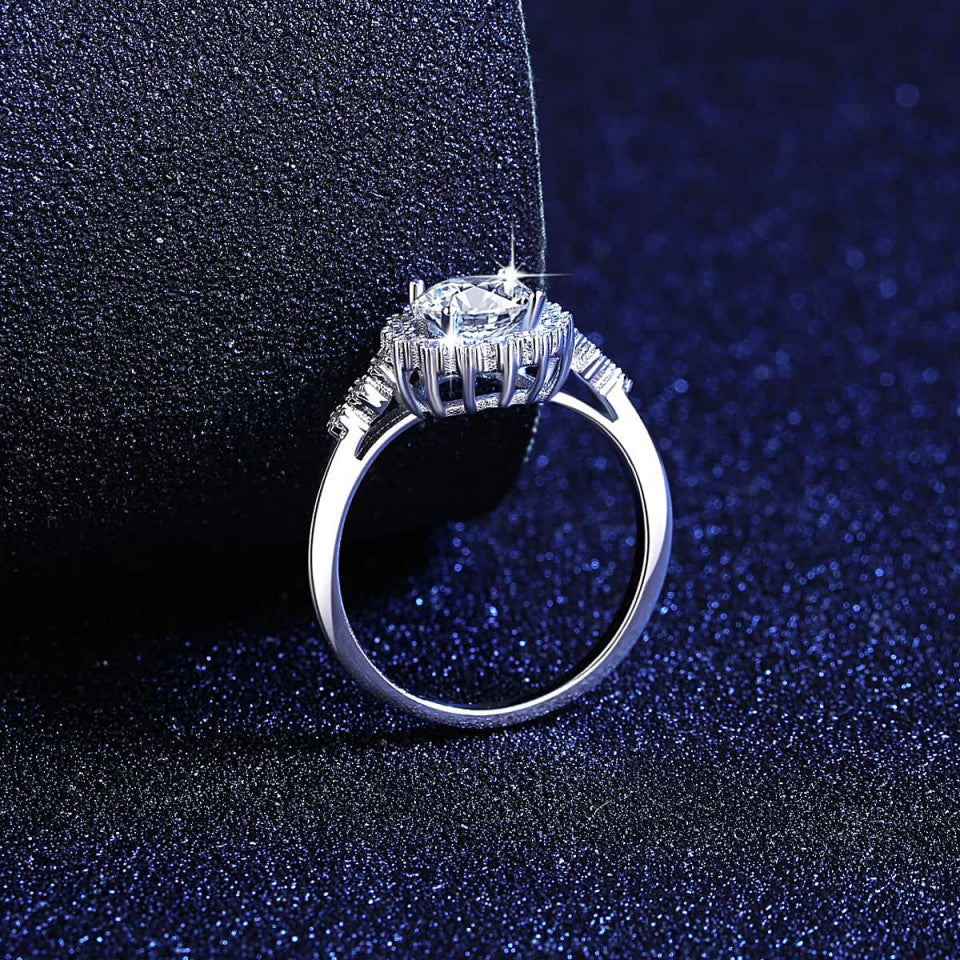 Inel Argint 925 Round Elegance Moissanite natural 2.4g