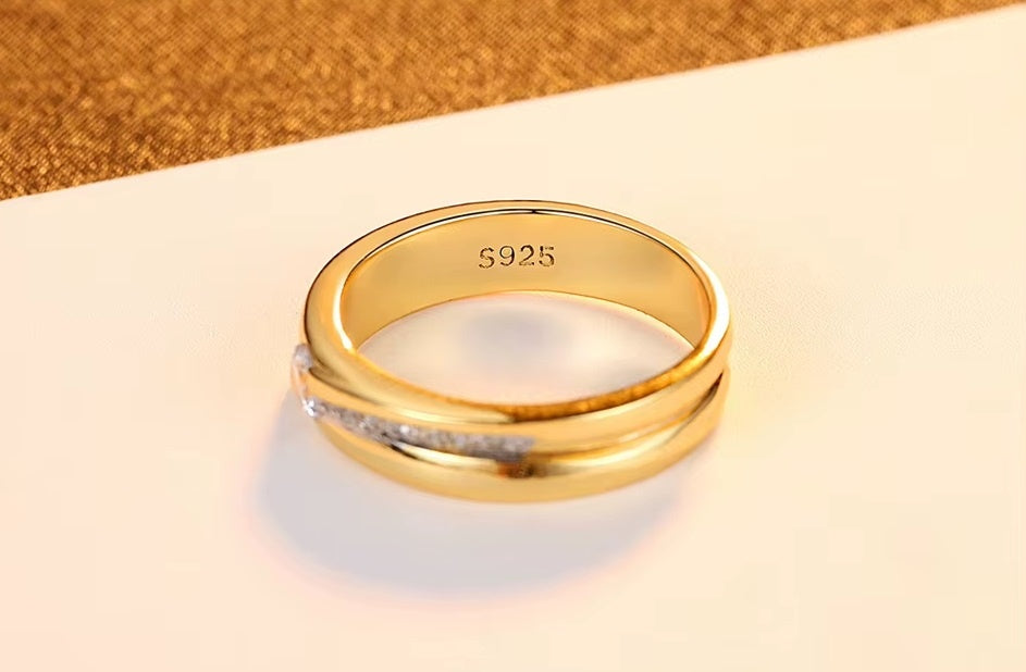 Inel de Argint 925 Placat cu Aur – Strălucire și Eleganță pentru Logodnă 3.55g