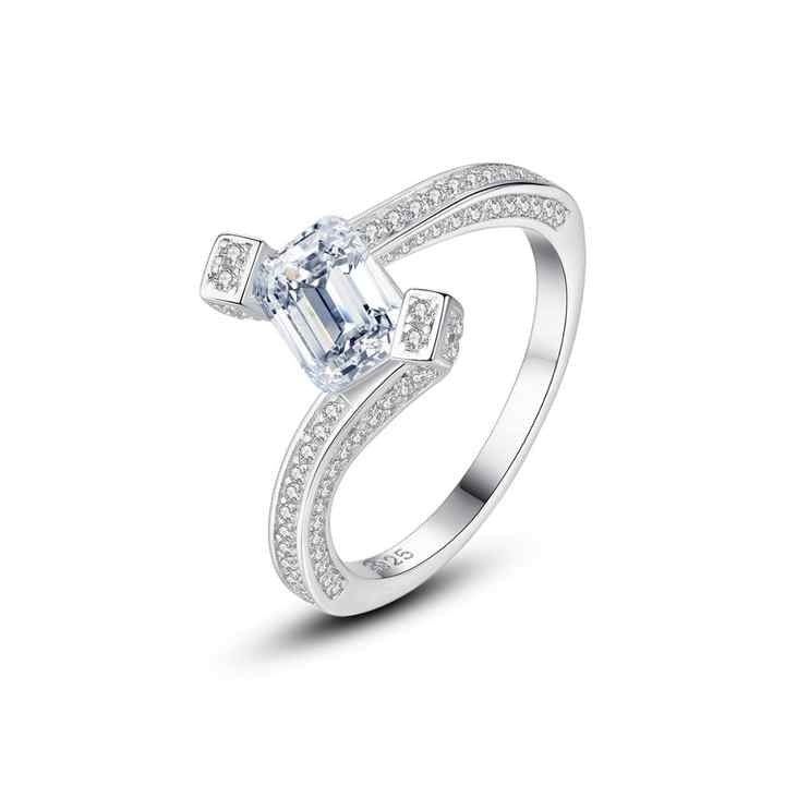 Inel din Argint 925 cu Zirconiu – Design Geometric Modern și Strălucitor 2.47g