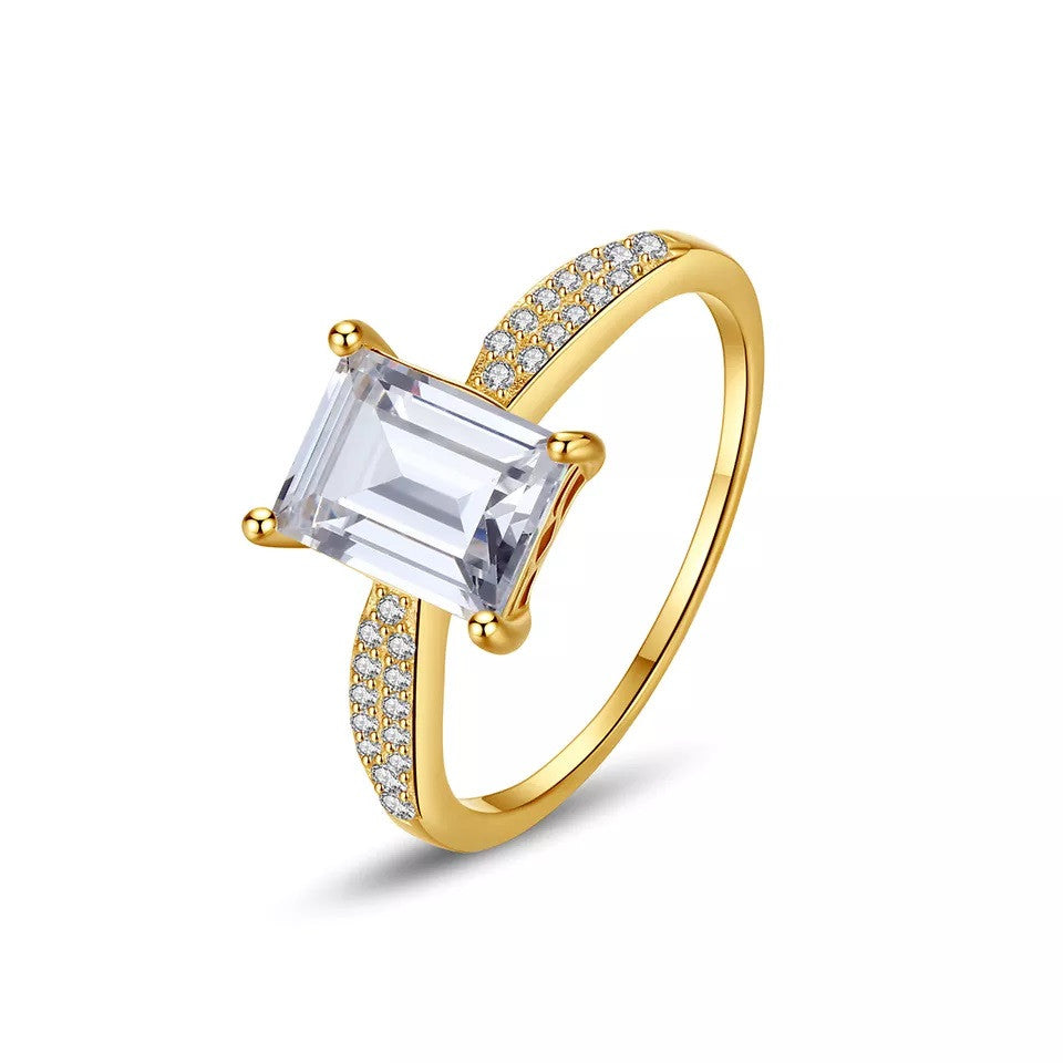 Inel din Argint 925 de Logodna Elegant Gold 1.8g