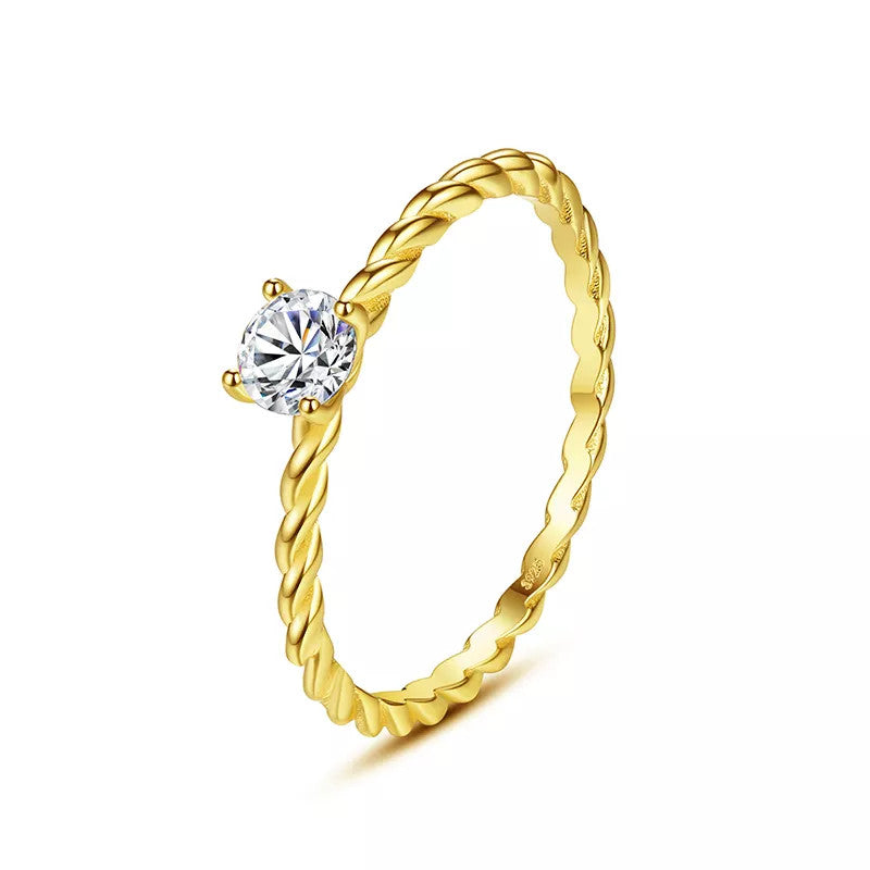 Inel din Argint 925 de Logodna Trendy Simple Gold 1g