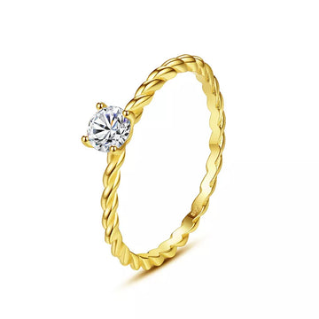 Inel din Argint 925 de Logodna Trendy Simple Gold 1g