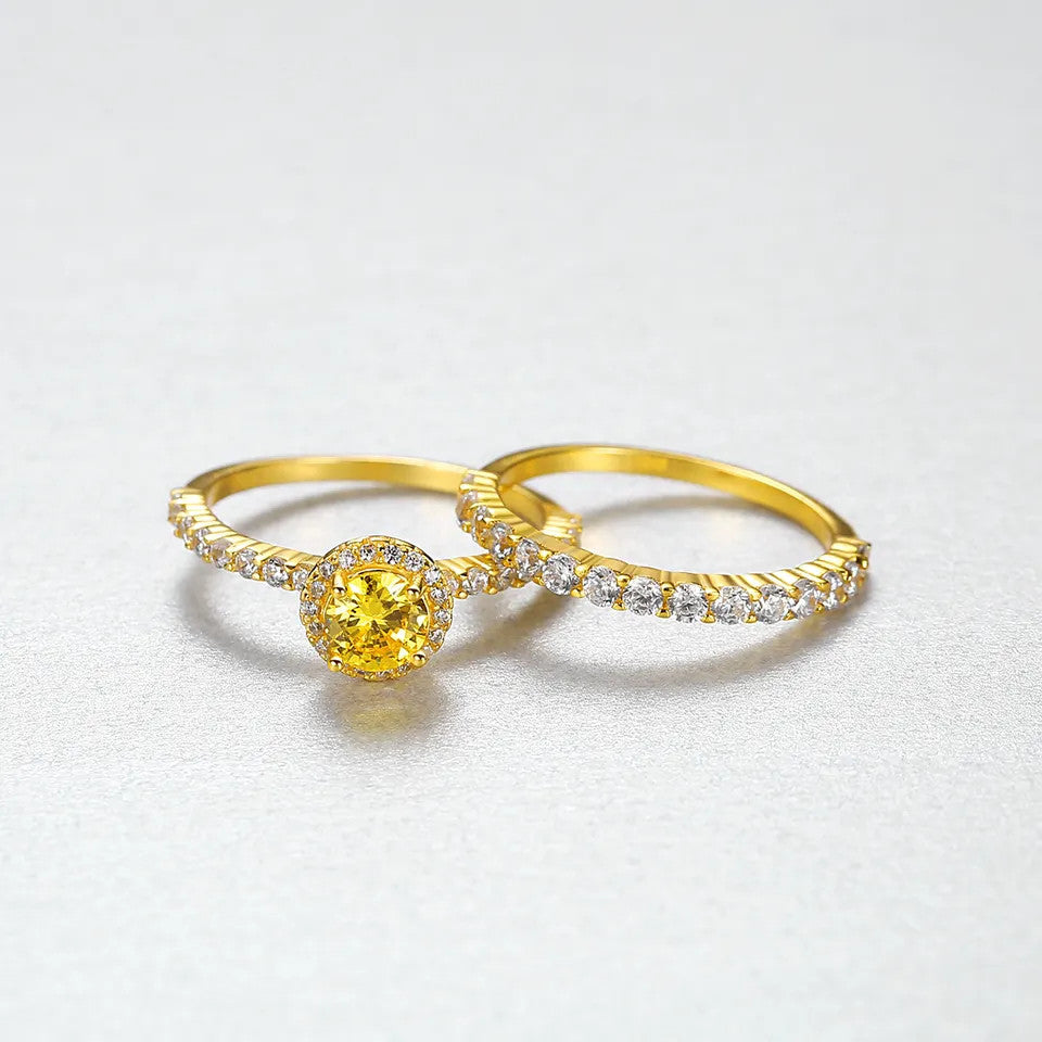 Inel din Argint 925 Perfect Ring Yellow Galben Placat Aur 3g