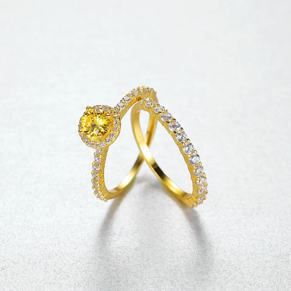Inel din Argint 925 Perfect Ring Yellow Galben Placat Aur 3g