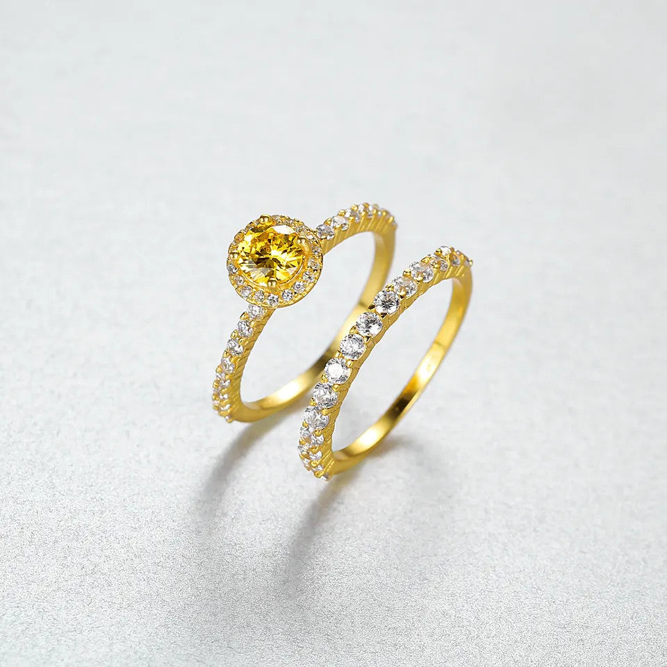 Inel din Argint 925 Perfect Ring Yellow Galben Placat Aur 3g