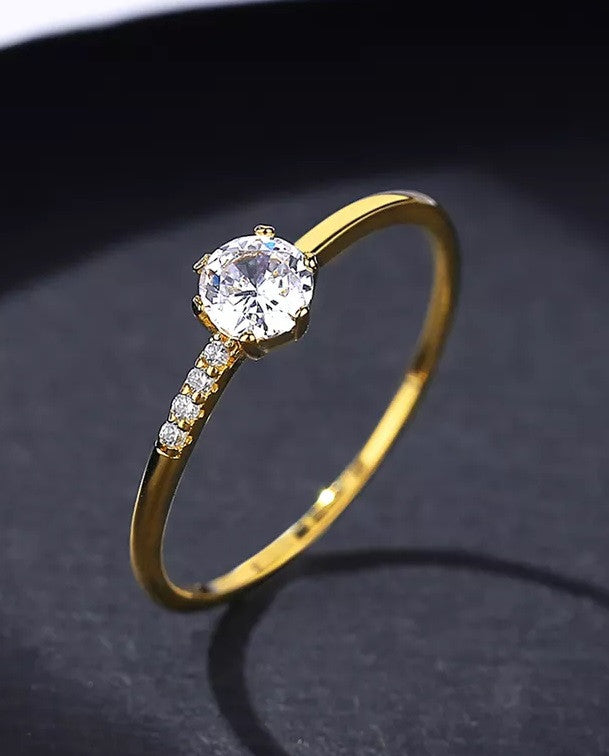 Inel din Argint 925 Placat Aur 14K Molde Finut si Deosebit 0.8g