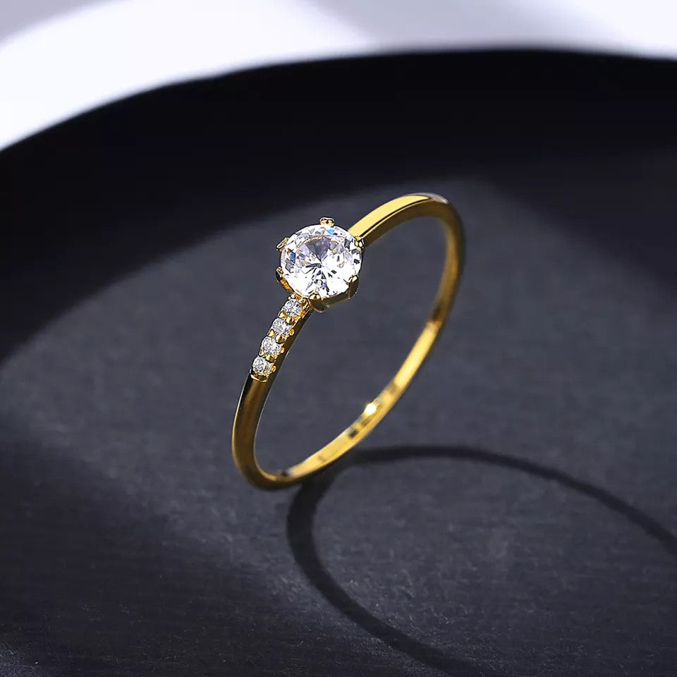 Inel din Argint 925 Placat Aur 14K Molde Finut si Deosebit 0.8g