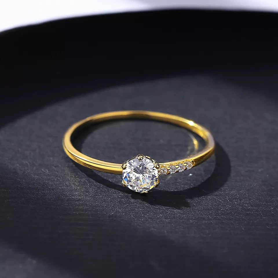 Inel din Argint 925 Placat Aur 14K Molde Finut si Deosebit 0.8g