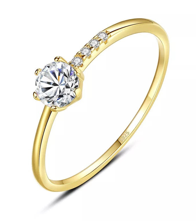 Inel din Argint 925 Placat Aur 14K Molde Finut si Deosebit 0.8g