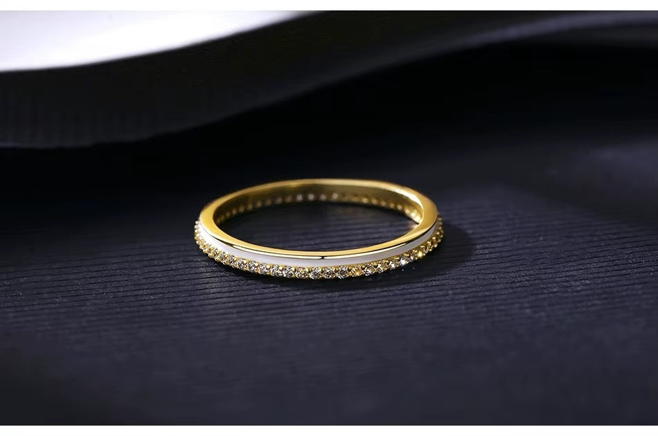 Inel Finuț din Argint 925 Placat cu Aur – Model Eternity cu Zirconiu