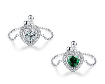 Inel Reglabil cu Cristal în Formă de Inimă – Eleganță și Strălucire