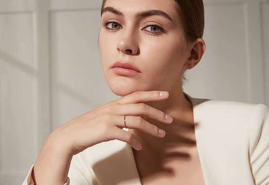 Inel Subtire Din Argint 925 Placat Aur 14K, Model Minimalist 0.5g