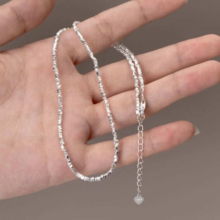 Lanț Argint 925 pe Claviculă cu Aspect Luxos: Argint Simplu ‘Broken’ pentru Femei 4.9g