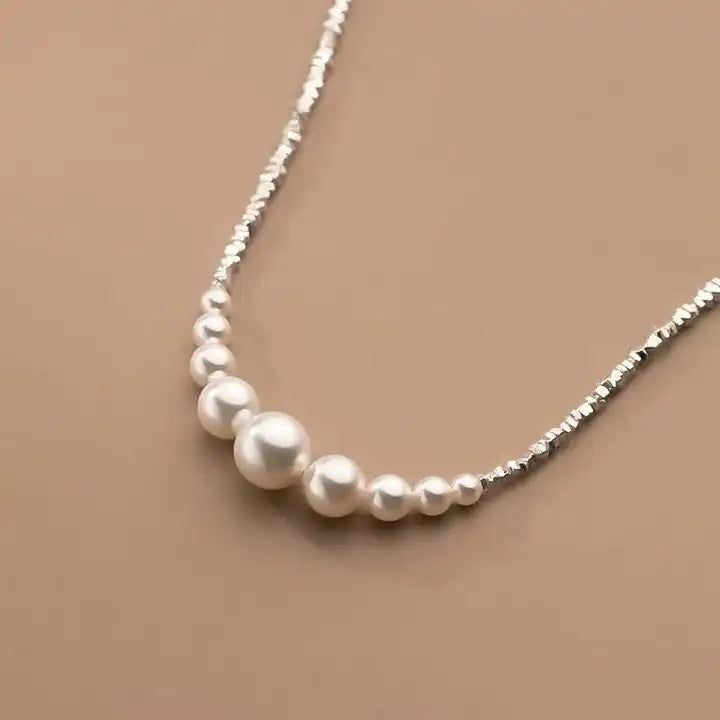 Lant Argint 925 Cu Perle , Rotund Cadou pentru persoana iubita 7.74g