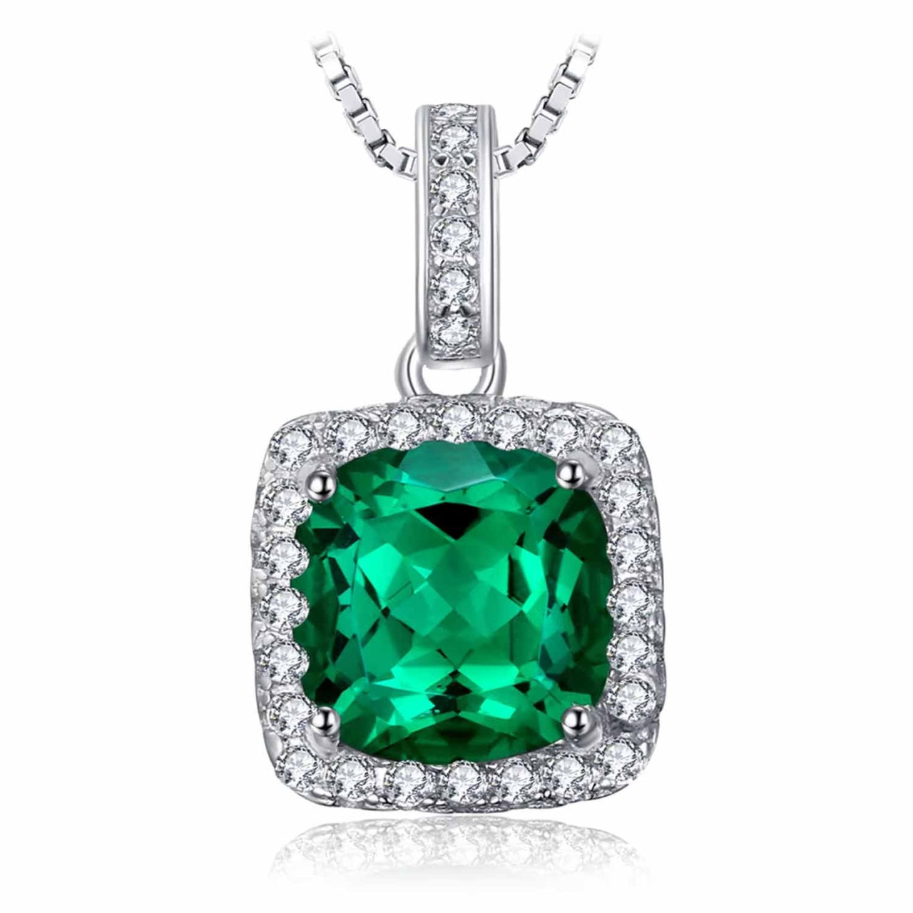 Lant cu pandantiv pentru femei din argint 925 Arg411V Smarald Verde SAPPHIRE