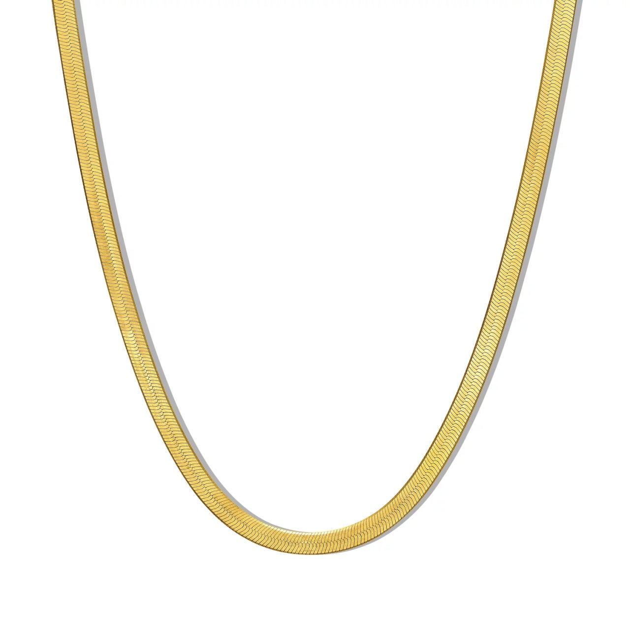 Lant din argint Golden Herringbone 41 cm, Argint 925, Pentru Femei