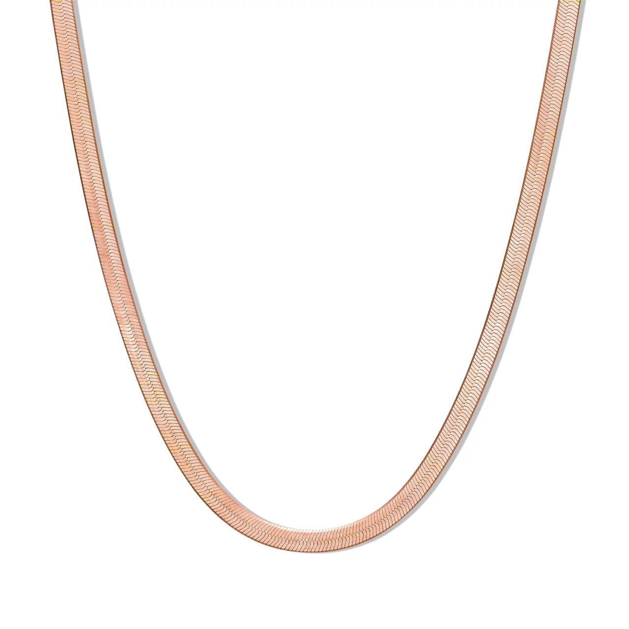 Lant din argint Rose Gold Herringbone 41 cm, Argint 925, Pentru Femei