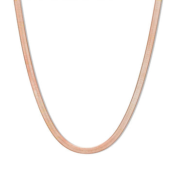 Lant din argint Rose Gold Herringbone 41 cm, Argint 925, Pentru Femei