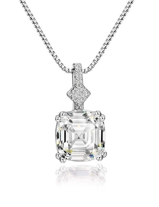 Lantisor Argint 925 Cu Pandantiv Zirconia Patrat 5A, Colier Elegant Femei Cu Cristal Stralucitor