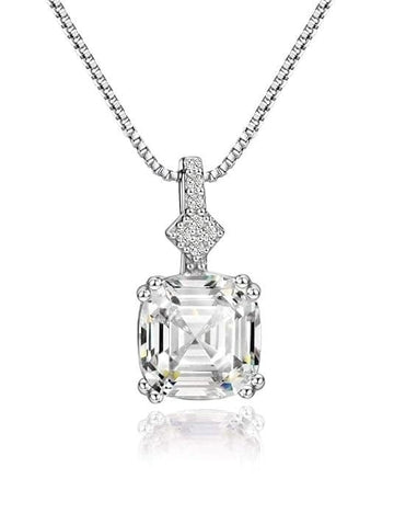 Lantisor Argint 925 Cu Pandantiv Zirconia Patrat 5A, Colier Elegant Femei Cu Cristal Stralucitor