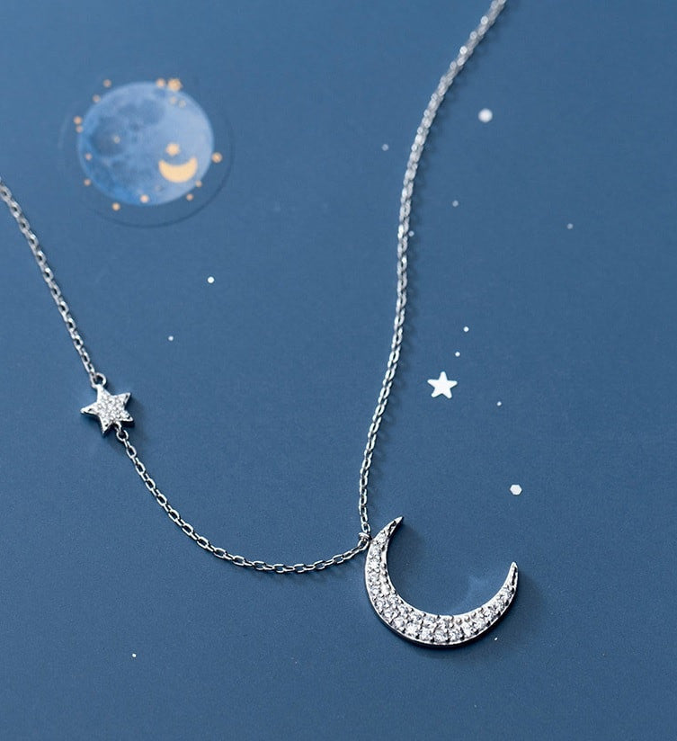 Lantisor Argint 925 Moon&Star LUNA&STEA