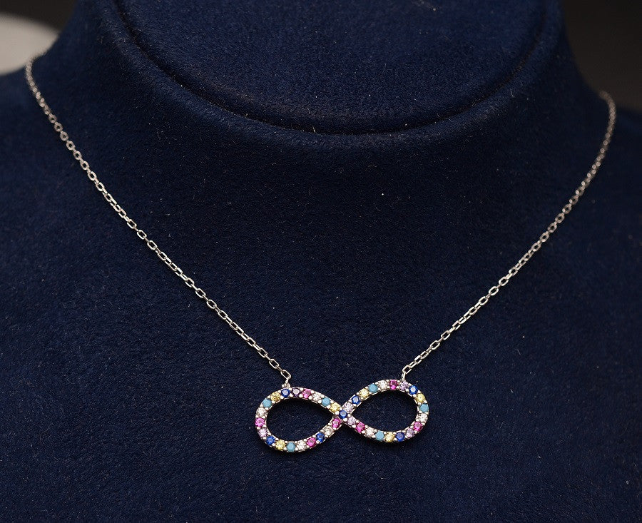 Lantisor Cu Pandativ DIn Argint 925 Colorful Infinity