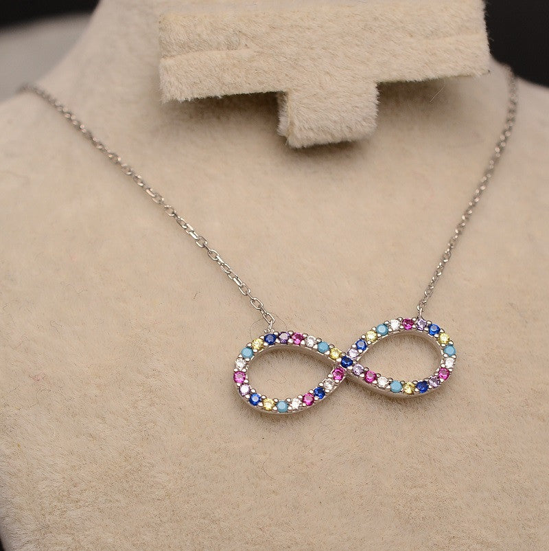 Lantisor Cu Pandativ DIn Argint 925 Colorful Infinity