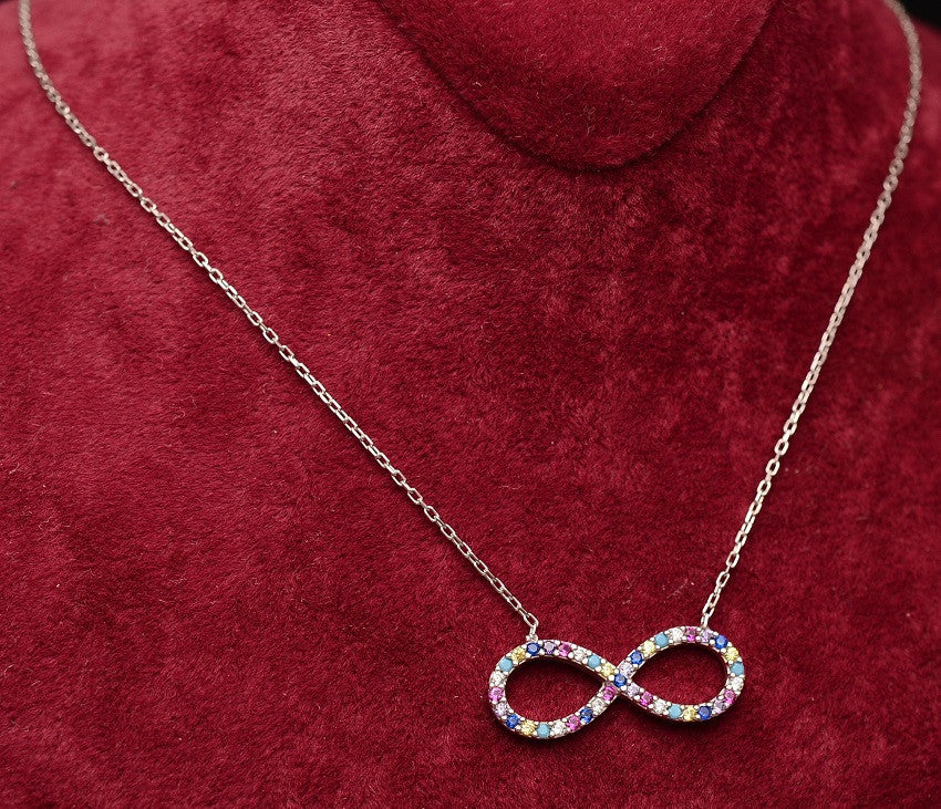 Lantisor Cu Pandativ DIn Argint 925 Colorful Infinity