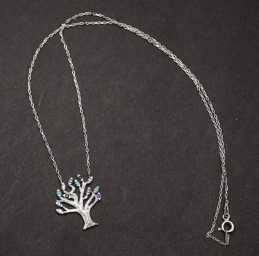 Lantisor Cu Pandativ DIn Argint 925 Deep Colorful Tree of Life