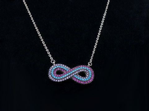 Lantisor Cu Pandativ DIn Argint 925 INFINIT MULTICOLOR 4.2g