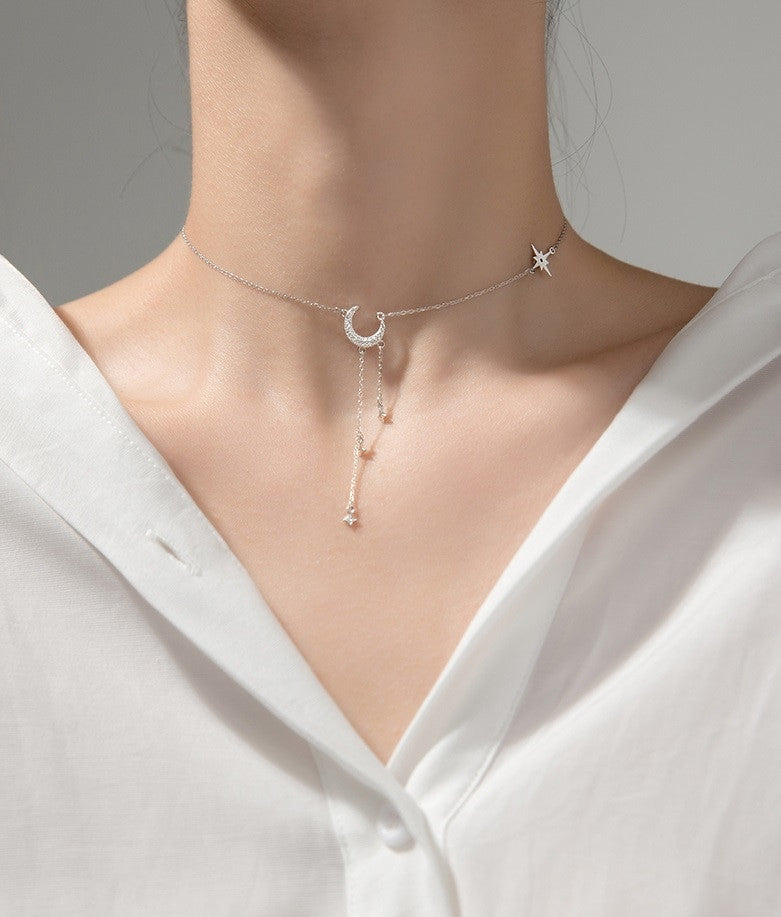 Lantisor Din Argint 925 LUNA SI STEA
