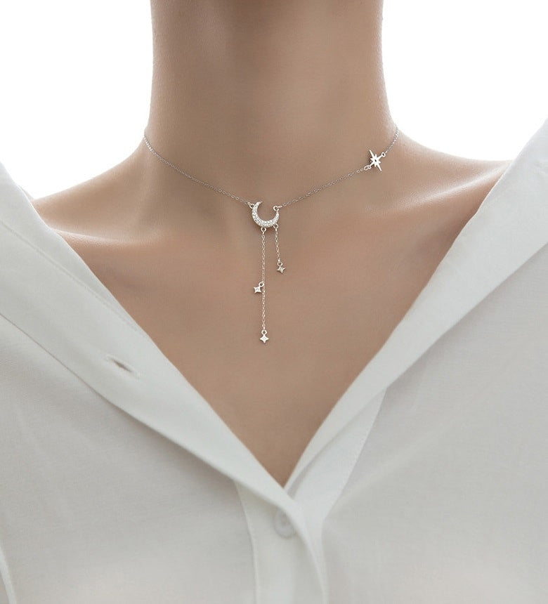 Lantisor Din Argint 925 LUNA SI STEA
