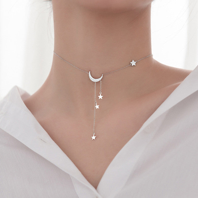 Lantisor Din Argint 925 LUNA SI STEA