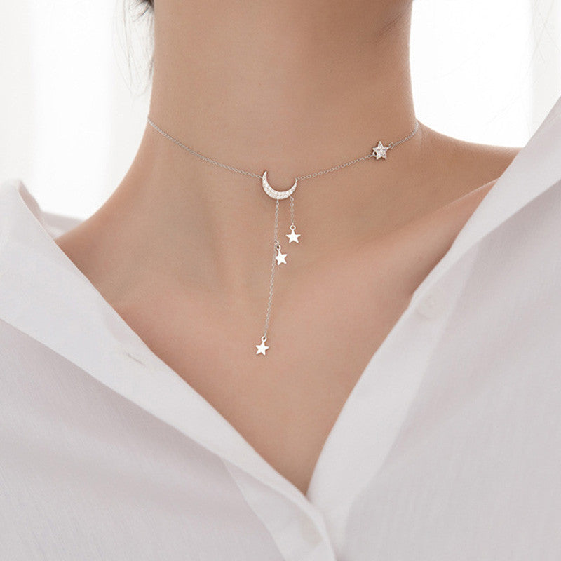 Lantisor Din Argint 925 LUNA SI STEA
