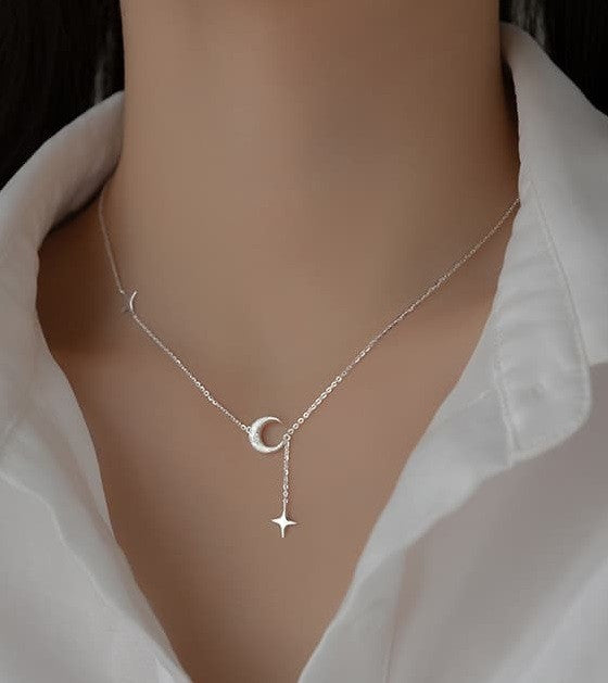 Lantisor Din Argint 925 LUNA SI STEA