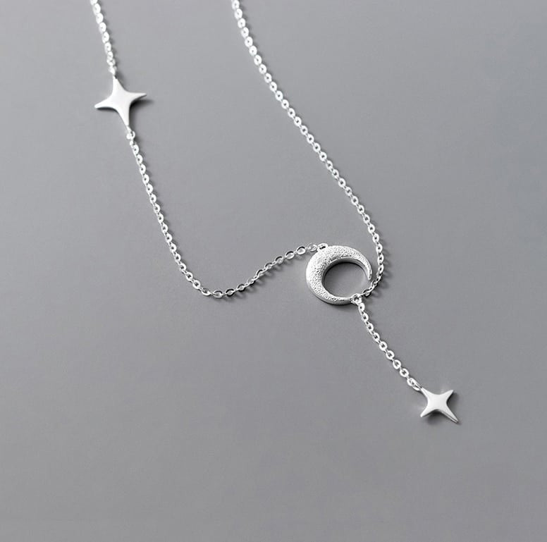 Lantisor Din Argint 925 LUNA SI STEA