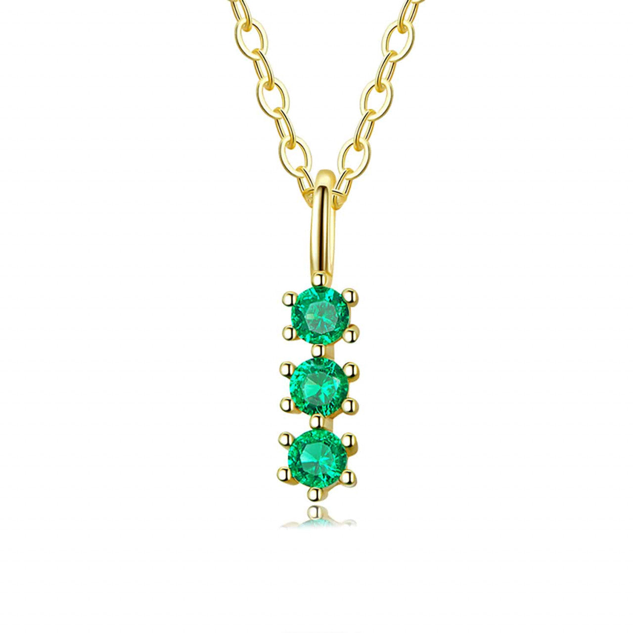 Lantisor Din Argint 925 Auriu Safir Verde FINUT 1.3g