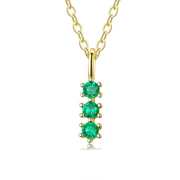Lantisor Din Argint 925 Auriu Safir Verde FINUT 1.3g