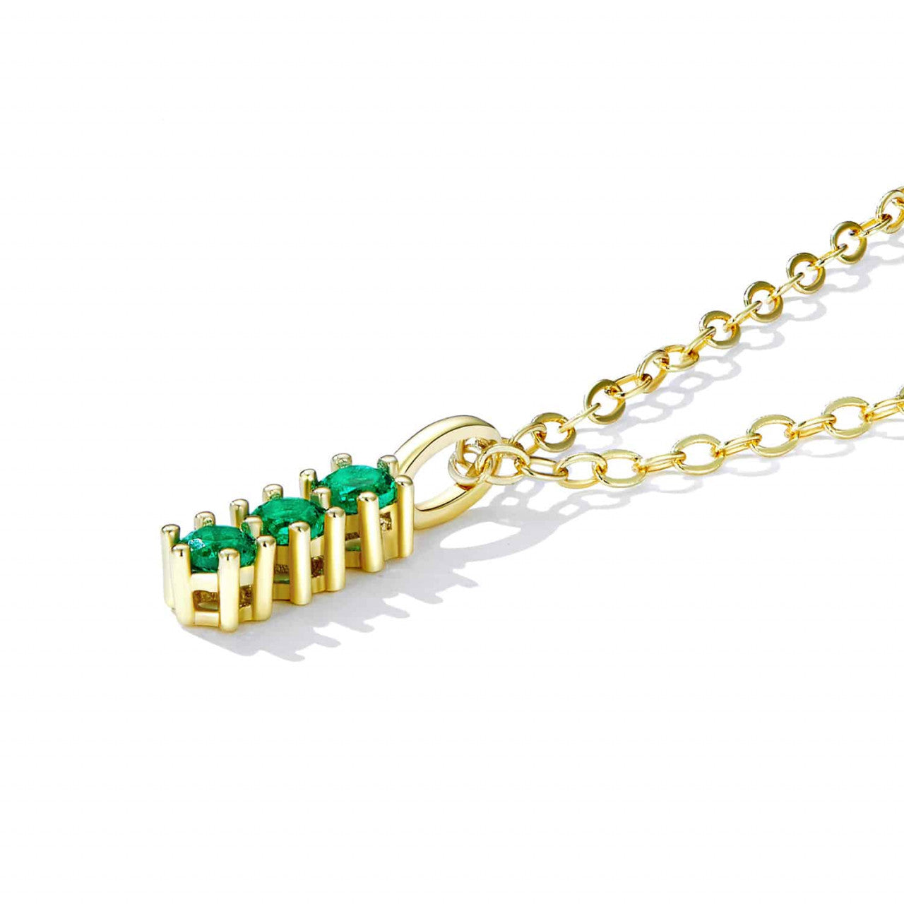 Lantisor Din Argint 925 Auriu Safir Verde FINUT 1.3g