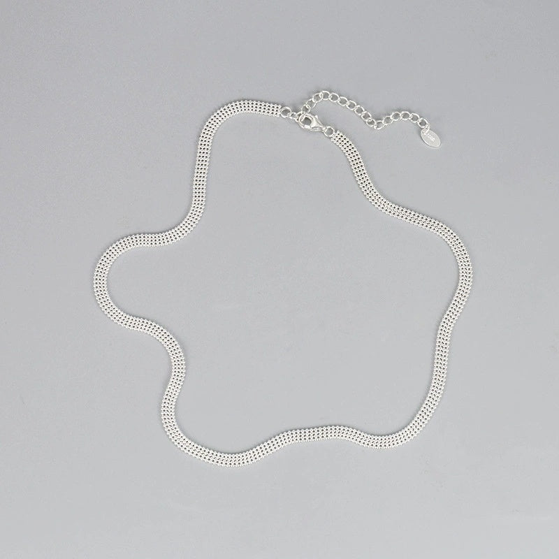 Lantisor Din Argint 925 Bilute Choker Bead Laser 5.3g