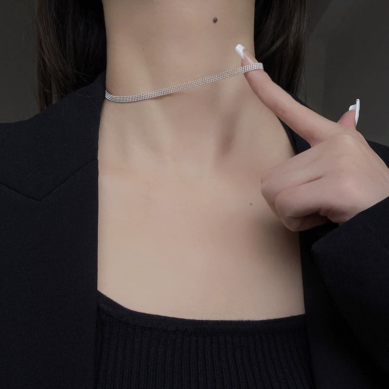 Lantisor Din Argint 925 Bilute Choker Bead Laser 5.3g