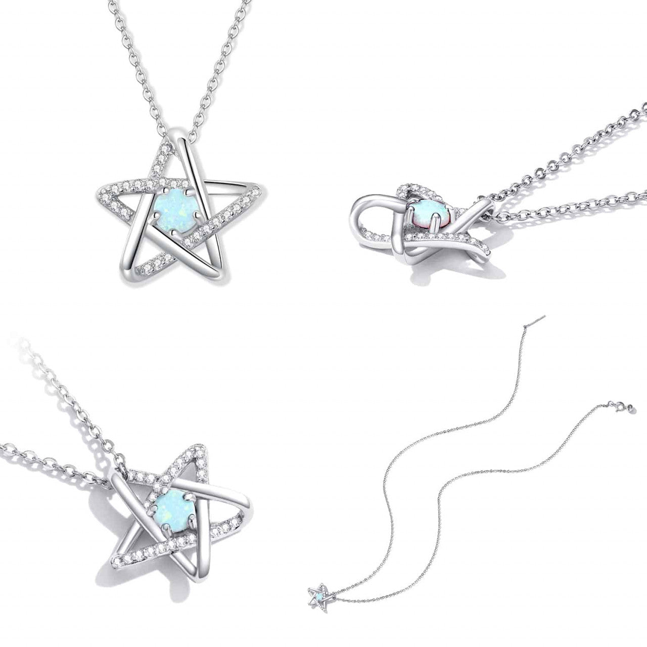 Lantisor Din Argint 925 OPAL STAR 2.5g