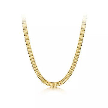 Lantisor Din Argint 925 Placat Aur Choker Bead Laser 5.3g
