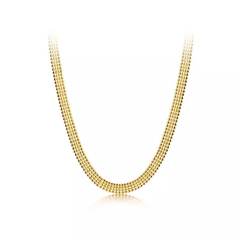 Lantisor Din Argint 925 Placat Aur Choker Bead Laser 5.3g